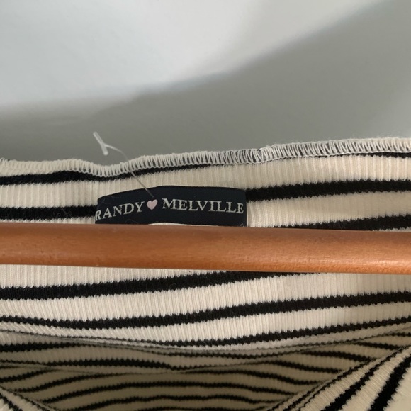 Black and White Stripe Brandy Melville Crop Top - Picture 2 of 3
